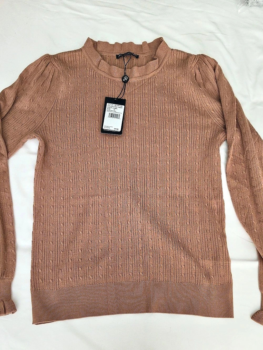 NWT Adrianna Papell Cable Knit High Neck Sweater in